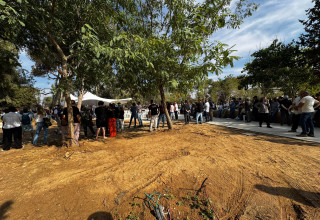 הלוויתו של מני גודארד ז"ל בקיבוץ בארי (צילום: דן עזרא)