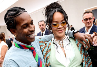 ריהאנה ו-A$AP Rocky (צילום: Anthony Ghnassia/Getty Images for Dior Homme)