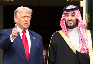 דונלד טראמפ, מוחמד בן סלמאן (צילום: REUTERS/Kevin Lamarque)