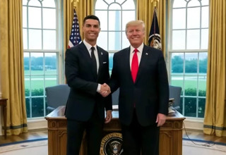 כריסטיאנו רונאלדו והנשיא דונאלד טראמפ (צילום: צילום מסך, X (טוויטר))