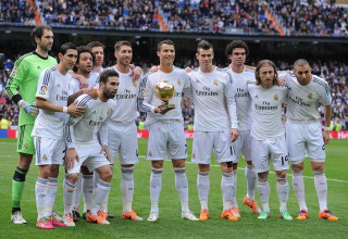 גארת בייל ושחקני ריאל מדריד (צילום: Denis Doyle / Stringer)