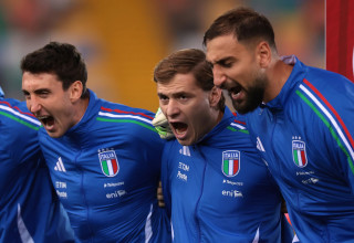 שחקני נבחרת איטליה, ג'אנלואיג'י דונארומה, ניקולו בארלה, אנדראה קמביאזו (צילום: GettyImages, Jonathan Moscrop)
