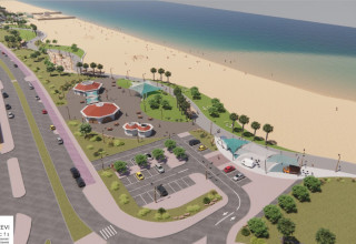 הדמיית השיפוץ למתחם חוף "כאן" בחיפה (צילום: אופיר זאבי אדריכלים)