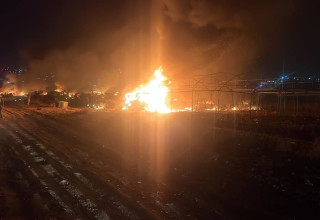 הצתת מוסך וכלי רכב באזור שכם על ידי מתנחלים (צילום: שימוש לפי סעיף 27א')