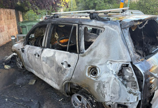 הרכב של יואב בר-שי, שנשרף בספטמבר בעקבות המחאות בירושלים (צילום: צילום מסך פייסבוק)