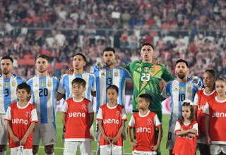 שחקני נבחרת ארגנטינה (צילום: Christian Alvarenga / Stringer)