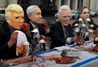 המיצג המחריד בוושינגטון (צילום: צילום מסך רשתות חברתיות לפי חוק 27א לזכויות יוצרים)