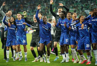 שחקני צ'לסי חוגגים (צילום: GettyImages)