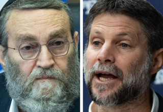 בצלאל סמוטריץ', משה גפני (צילום: יונתן זינדל, פלאש 90)