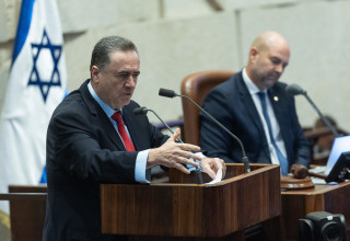 ישראל כ"ץ במליאת הכנסת  (צילום: יונתן זינדל פלאש 90)