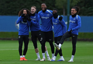 שחקני צ'לסי באימון (צילום: Gettyimages)