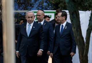 בנימין נתניהו, יצחק הרצוג (צילום: נעמה גרינבאום)