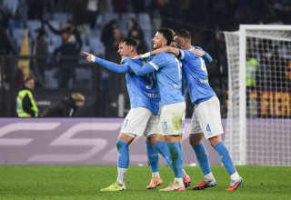 שחקני נאפולי חוגגים ברומא (צילום: Ivan Romano / Contributor)