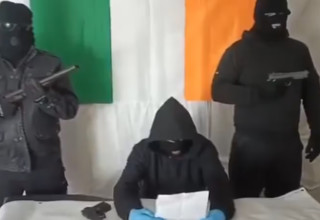 "תנועת הרפובליקה האירית" בסרטון המאיים נגד נבחרי הציבור (צילום: צילום מסך רשתות חברתיות)