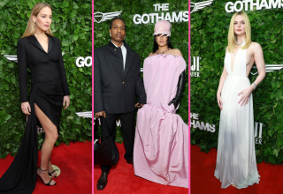 מימין לשמאל: אל פנינג, ריאנה ואייסאפ רוקי, ג׳ניפר לורנס (צילום: Michael Loccisano/Getty Images,Mike Coppola/Getty Images for The Gotham Film & Media Institute ,Jason Mendez/Getty Images for FIJI Water)
