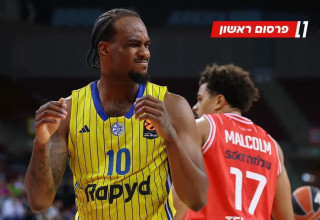 אושיי בריסט, שחקן מכבי תל אביב (צילום: אודי ציטיאט)