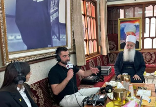 השייח' מוואפק טריף, מתראיין לרדיו צפון 104.5FM (צילום: רדיו צפון 104.5FM)