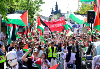 הפגנה פרו-פלסטינית בשוודיה, סטוקהולם, 14.6.25 (צילום: רויטרס)