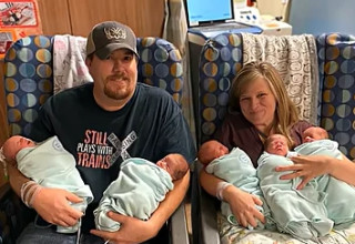 ילדה חמישה תינוקות תוך ארבע דקות (צילום:  YouTube/truly)