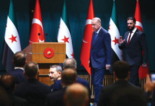 ארדואן ואחמד א-שרע (אל-ג'ולאני) באנקרה (צילום: רויטרס)