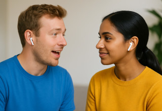 אוזניות איירפודס. התרגום של אפל כבר באירופה וביפן (צילום: מעריב אונליין)