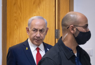 בנימין נתניהו בבית המשפט (צילום: מרים אלסטר פלאש 90)