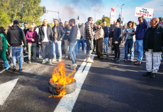 מחאת תושבי קרית שמונה (צילום: אייל מרגולין, פלאש 90)