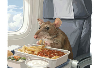 יש עכברושים שהציעו לי לטוס ביזנס, אבל אני לא רוצה להיות עכברוש סנוב (צילום: איור: אופיר בגון)