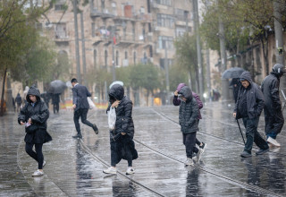 גשם בירושלים (צילום: חיים גולדברג פלאש 90)