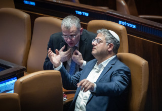 איתמר בן גביר ויריב לוין (צילום: חיים גולדברג פלאש 90)