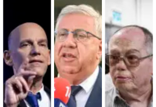 מימין: אברמוביץ', ברדוגו וגיא פלג (צילום: אבשלום ששוני, פלאש 90)