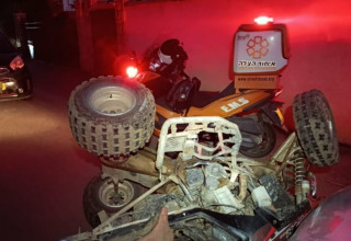 טרקטורון שהתהפך בתאונת דרכים (צילום: איחוד הצלה)