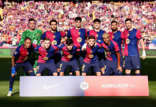 שחקני ברצלונה (צילום: Gettyimages)