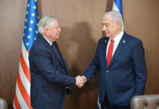 בנימין נתניהו ולינדזי גרהאם (צילום: עמוס בן גרשום לע"מ)