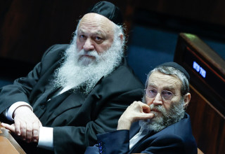 משה גפני ויצחק גולדקנופף (צילום: אורן בן חקון פלאש 90)