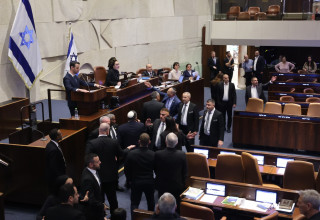 מהומה בכנסת (צילום: מרק ישראל סלם)