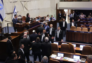 מהומה במליאה רגע לפני ההצבעה על חוק קלנר (צילום: מארק ישראל סלם)