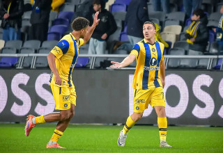 אושר דוידה חוגג שער לזכות מכבי תל אביב (צילום: אריאל שלום)