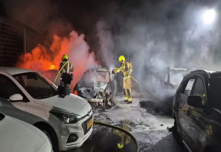 חשד לתג מחיר בלהבים, הצתת רכבים (צילום: כב"ה,כב"ה צפון)