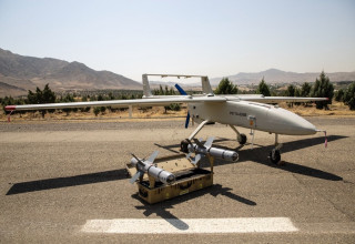 כטב"ם איראני מדגם Mohajer-6 (צילום: רשתות ערביות, שימוש לפי סעיף 27 א')