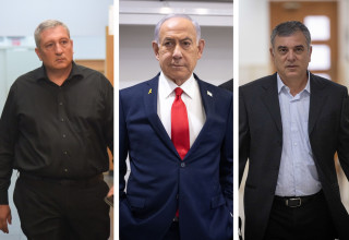 שלמה פילבר, בנימין נתניהו, ניר חפץ (צילום: פלאש 90)