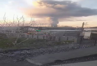 פיצוץ במפעל "קייל" מצפון לטהרן (צילום: רשתות ערביות)