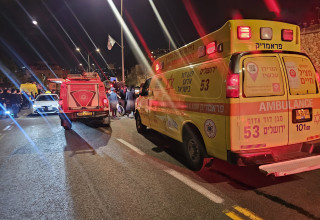 זירת ההפגנה בירושלים בה נהרג נער (צילום: מד"א)