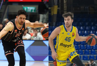 תמיר בלאט, ואסילייה מיציץ' (צילום: אתר רשמי, אלעד גולדשטיין, מכבי Rapyd תל אביב, דני )