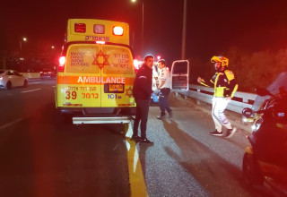 אירוע הירי בכביש 6 (צילום: תיעוד מבצעי מד"א)