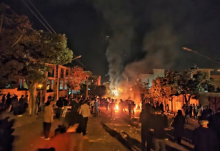 המחאה באיראן (צילום: רשתות ערביות)