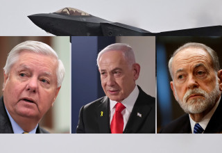 מייק האקבי, בנימין נתניהו, לינדזי גרהם (צילום: צילום מסך,גטי אימג')