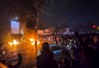 המחאה באיראן (צילום: MAHSA / Middle East Images / AFP via Getty Images)
