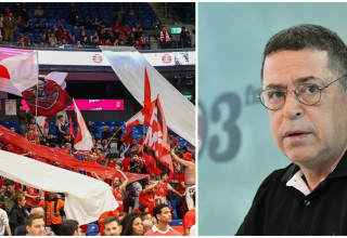 אוהדי הפועל תל אביב  בן כספית (צילום: דני מרון)