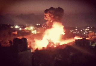 תקיפה בכפר חתא בדרום לבנון (צילום: רשתות חברתיות)